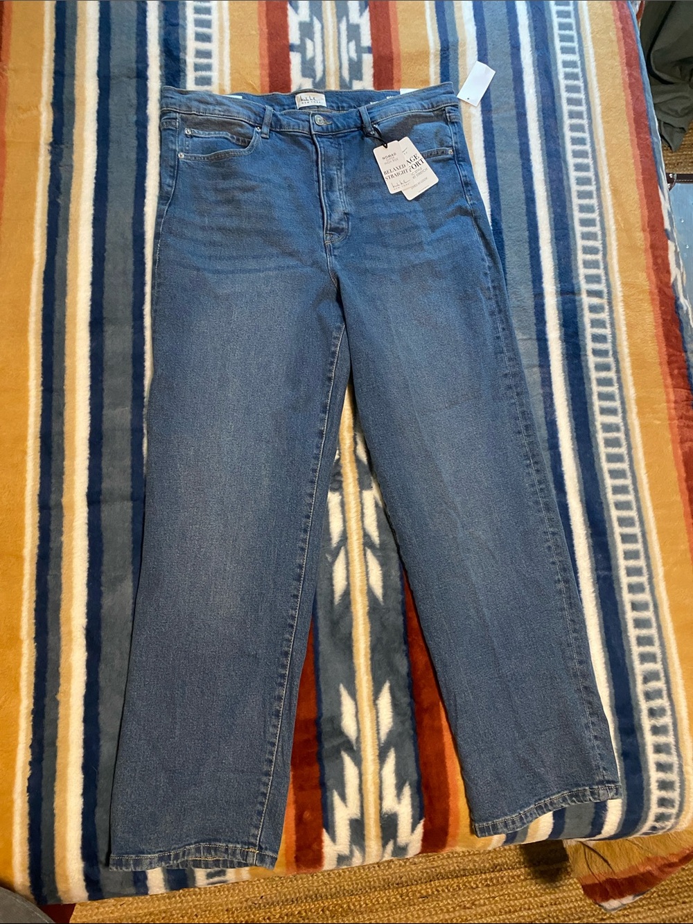 Nicole Miller Straight-Leg Jeans in Medium Wash Blue